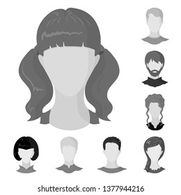 Vector illustration of character and profile symbol. Collection of character and dummy stock vector illustration.