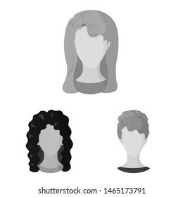 Vector illustration of character and profile symbol. Set of character and dummy stock vector illustration.