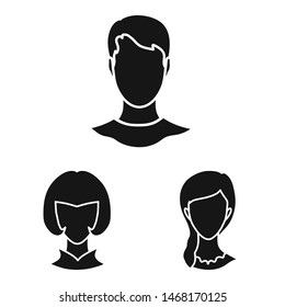 Vector illustration of character and profile symbol. Collection of character and dummy stock vector illustration.