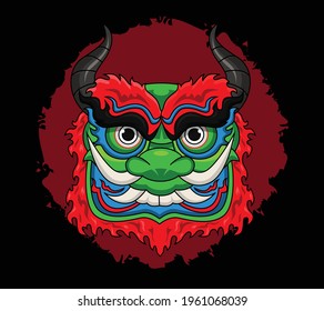 Vector illustration, Character of The Red Beard Giant 