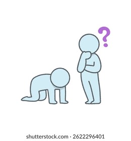 vector illustration of a character seeing his friend down
