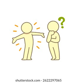 vector illustration of a character showing himself