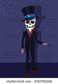 Vector Illustration Character Skeleton Suit Stock Vector (Royalty Free ...