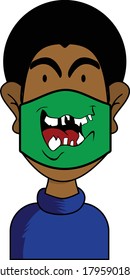 Vector illustration character using hallowen monster masker cartoon design
