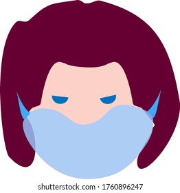 Vector illustration character wear face mask