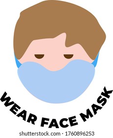 Máscara facial de desgaste de carácter de ilustración de vector