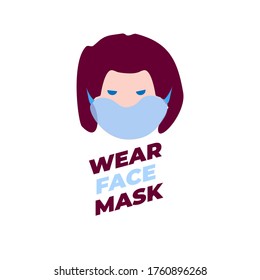 Máscara facial de desgaste de carácter de ilustración de vector