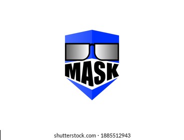 ilustración vectorial de un emblema utilizando una máscara y gafas