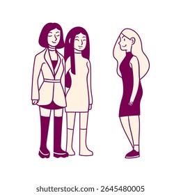 ilustração vetorial de caracteres com amigos