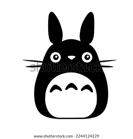 vector illustration of characters, spirited away, totoro, cute, black and white, white background. Foto stock © 