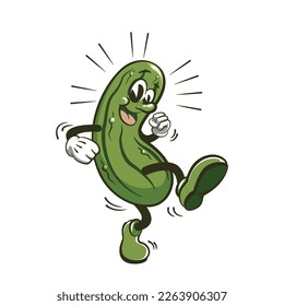 vector illustration charakter mascot food cheerful dancing pickles