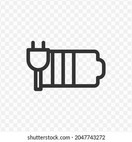 Vector illustration of charge icon in dark color and transparent background(png).