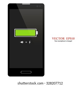 Vector illustration of the charged smart phone
