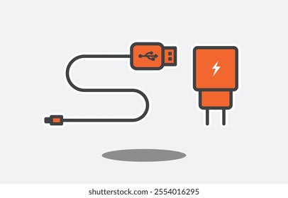 Vector illustration of charger adapter icon. Suitable for any project, infographic, web icon, etc.