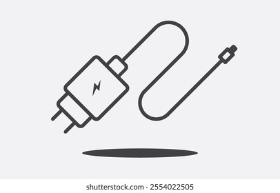 Vector illustration of charger adapter icon. Suitable for any project, infographic, web icon, etc.
