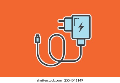 Vector illustration of charger adapter icon. Suitable for any project, infographic, web icon, etc.