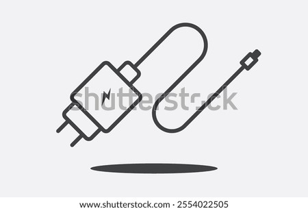 Vector illustration of charger adapter icon. Suitable for any project, infographic, web icon, etc.