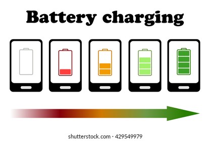 Vector illustration of charging battery phone