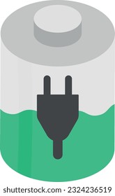 Vector illustration of a charging battery. Plug with battery.