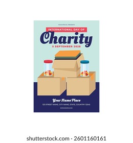 Vector illustration of Charity flyer poster template design