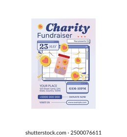 Vektorgrafik von Charity Fundraiser Flyer Poster