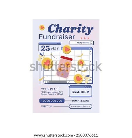 Vector Illustration of Charity Fundraiser Flyer Poster