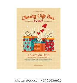 Volante de la caja de regalo de la Ilustración vectorial de la Caridad