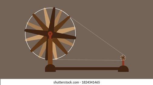 Vector illustration of charkha on the birthday of Gandhi ji.