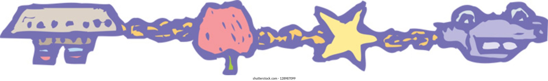 Vector illustration of charm bracelet