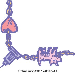 Vector illustration of charm bracelet