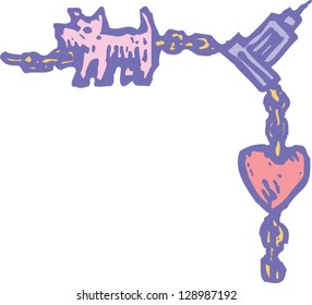 Vector illustration of charm bracelet