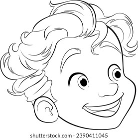 Vector illustration of a charming boy with a cheerful expression