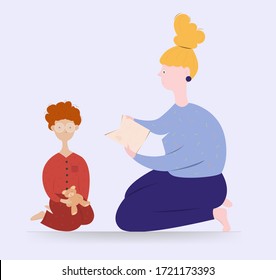 vector illustration A charming fairytale for a child before bedtime.
