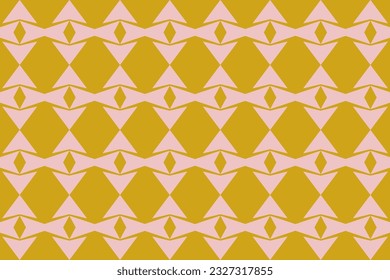 Vektorgrafik eines bezaubernden dreifachförmigen Motivmusters aus Gold und Rosa.