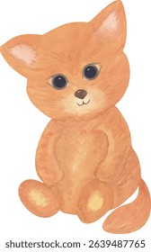 Vector illustration of a charming orange tabby plush toy. Perfect for nursery art, kids’ party invites, and baby-themed designs.