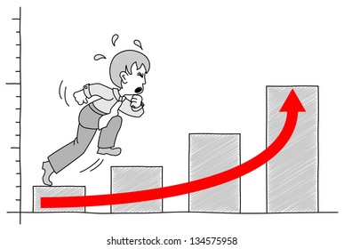 vector illustration of a chart with businessman