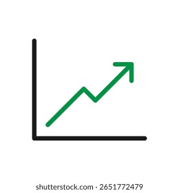 Vector illustration of a Up Chart in flat style isolated in white background. Modern and minimalist chart illustration