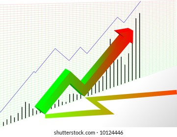vector illustration - Chart growing market