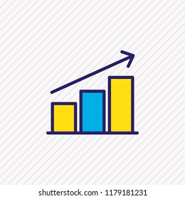 Vector illustration of chart icon colored line. Beautiful business element also can be used as diagram icon element.