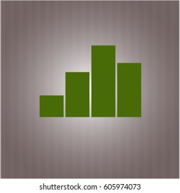 Icono de gráfico vectorial en verde