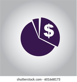 Ilustración vectorial del icono Gráfico en Púrpura
