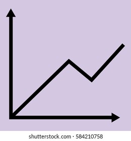 Ilustración vectorial del símbolo vector gráfico en negro y púrpura.
