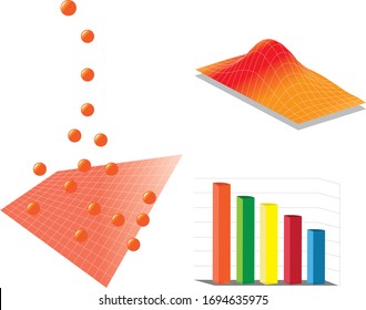 Vector illustration of charts and graphs