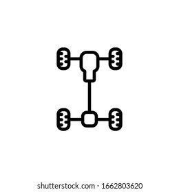Vector illustration, chassis icon. Line design template