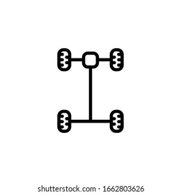 Vector illustration, chassis icon. Line design template