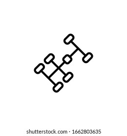 Vector illustration, chassis icon. Line design template
