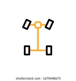 Vektorillustration, Chassis-Symbol. Zeile und zwei Farbdesign-Vorlage