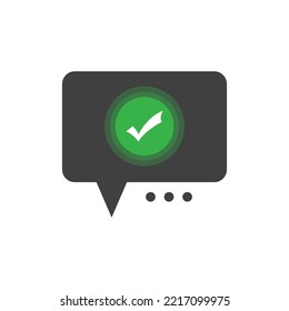 Vector illustration of chat approval icon sign and symbol. colored icons for website design .Simple design on white background.