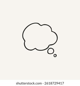 Ilustración vectorial de elemento de globo de chat con estilo de una línea, para pegatina o impresión
