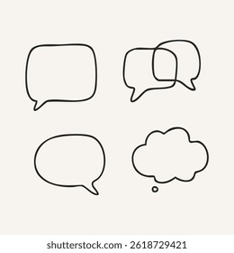 vector illustration of chat balloon element with one line style, for sticker or print
